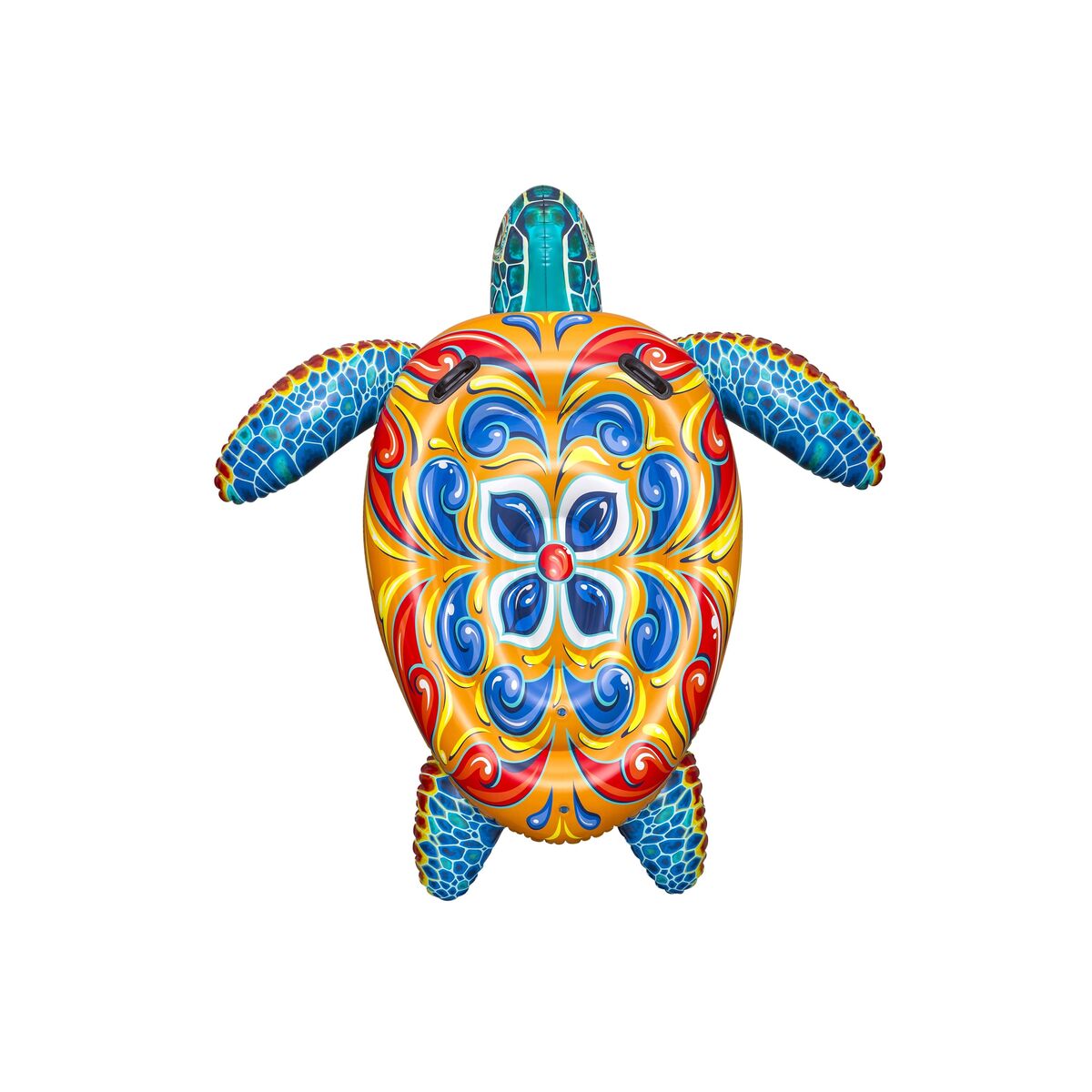 Bestway Tortue Gonflable Méditerranéenne avec Poignées 183x173 cm +3 Ans Plage Piscine 41523