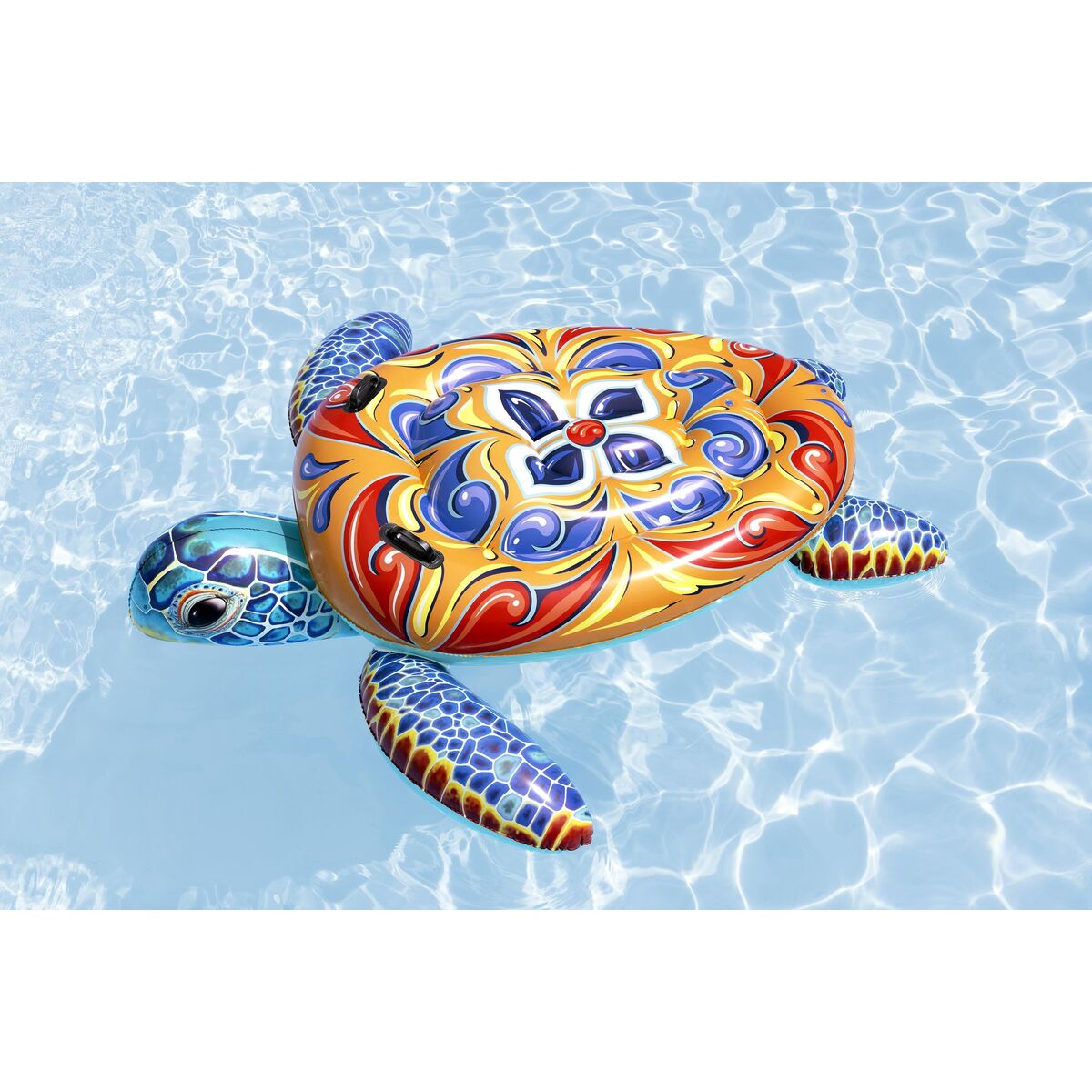 Bestway Tortue Gonflable Méditerranéenne avec Poignées 183x173 cm +3 Ans Plage Piscine 41523