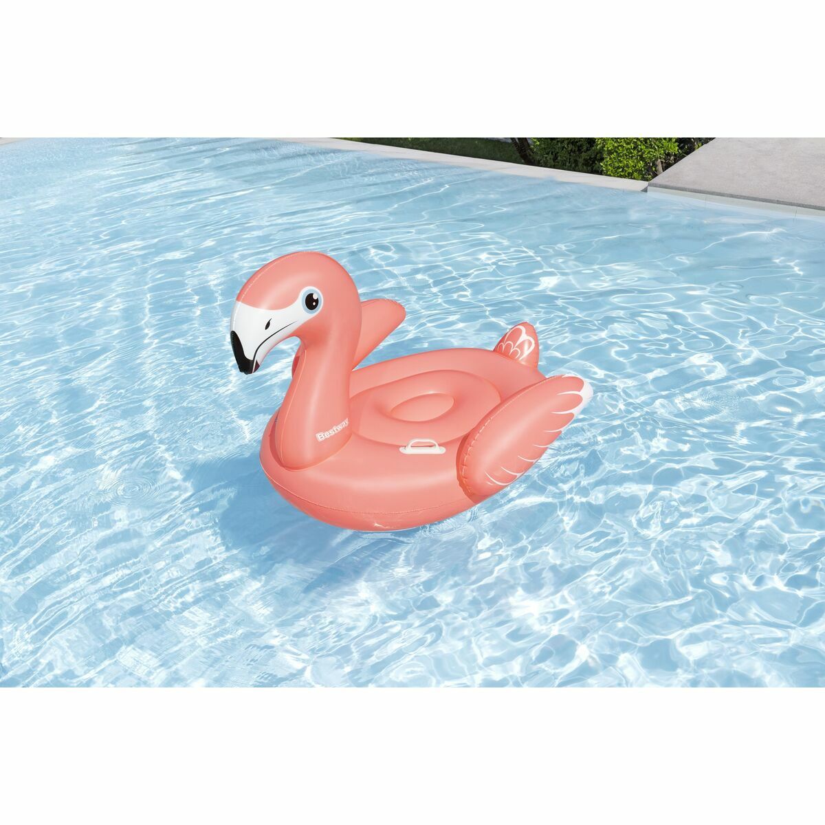 Bestway Flamant Rose Gonflable avec Poignées 138x107 cm +3 Ans Plage Piscine 41525