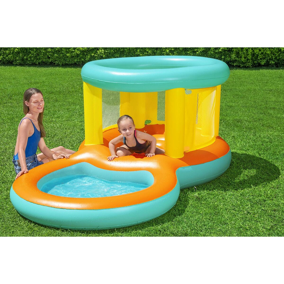 Bestway Piscine Gonflable Parc de Jeux Sauter 239x142x102 cm +3 à 6 Ans Jardin 52385