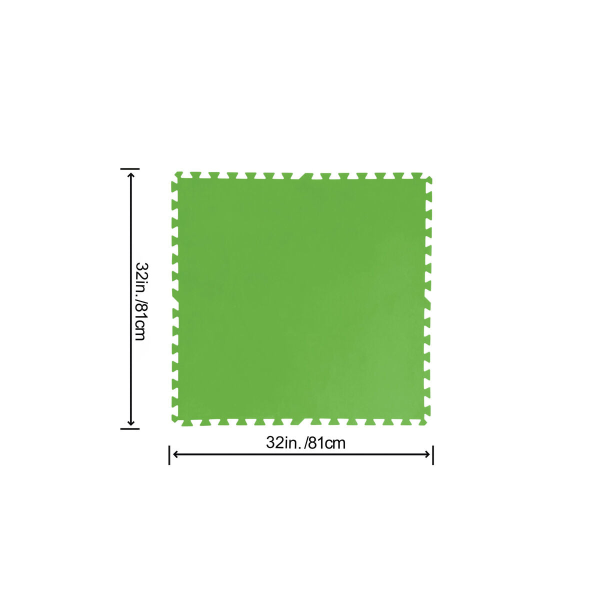 Bestway Sol de Piscine en Mousse Vert 9 Pièces 78x78 cm Jardin 58636