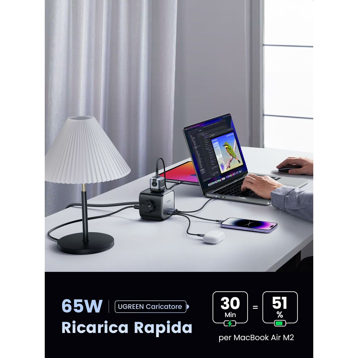 Câble USB vers Lightning Ugreen 60113 Gris 1,8 m