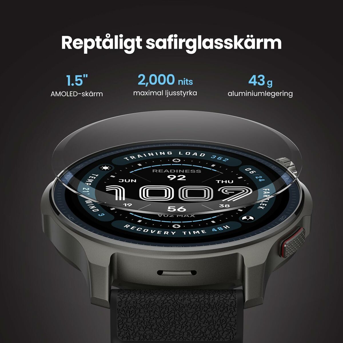 Montre intelligente Amazfit Balance 2 Noir Gris 1,5"