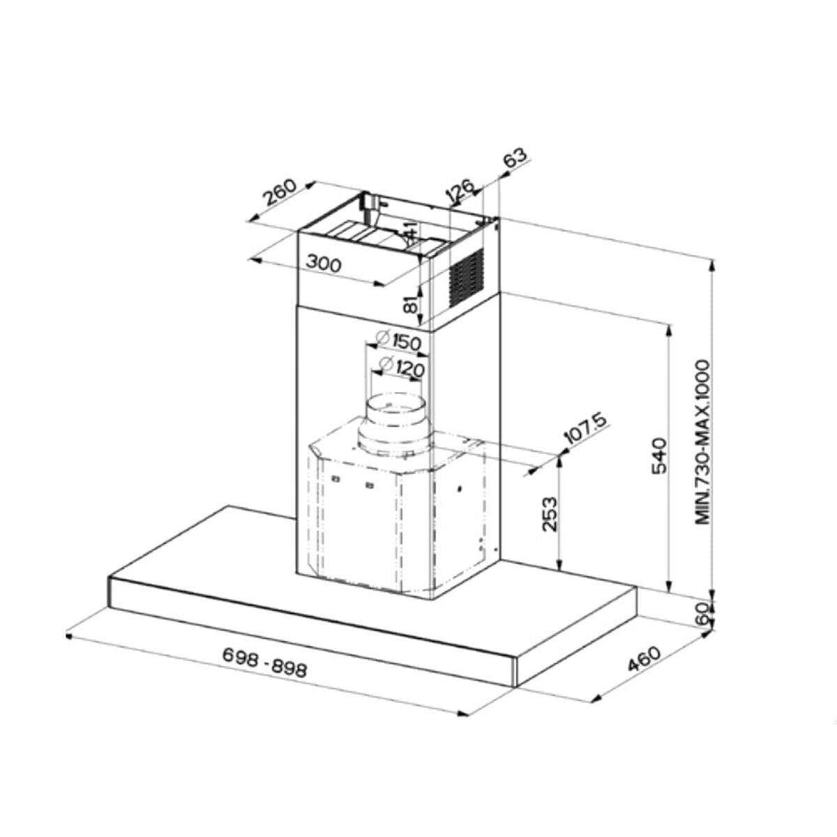 Hotte standard Mepamsa Stilo 70 288 W 690 m3/h 70 cm Acier