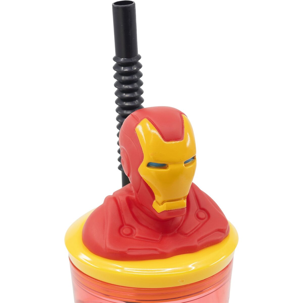 Verre avec Paille The Avengers Iron Man Rouge 3D
