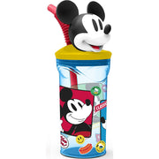 Verre avec Paille Mickey Mouse CZ11336 3D Bleu