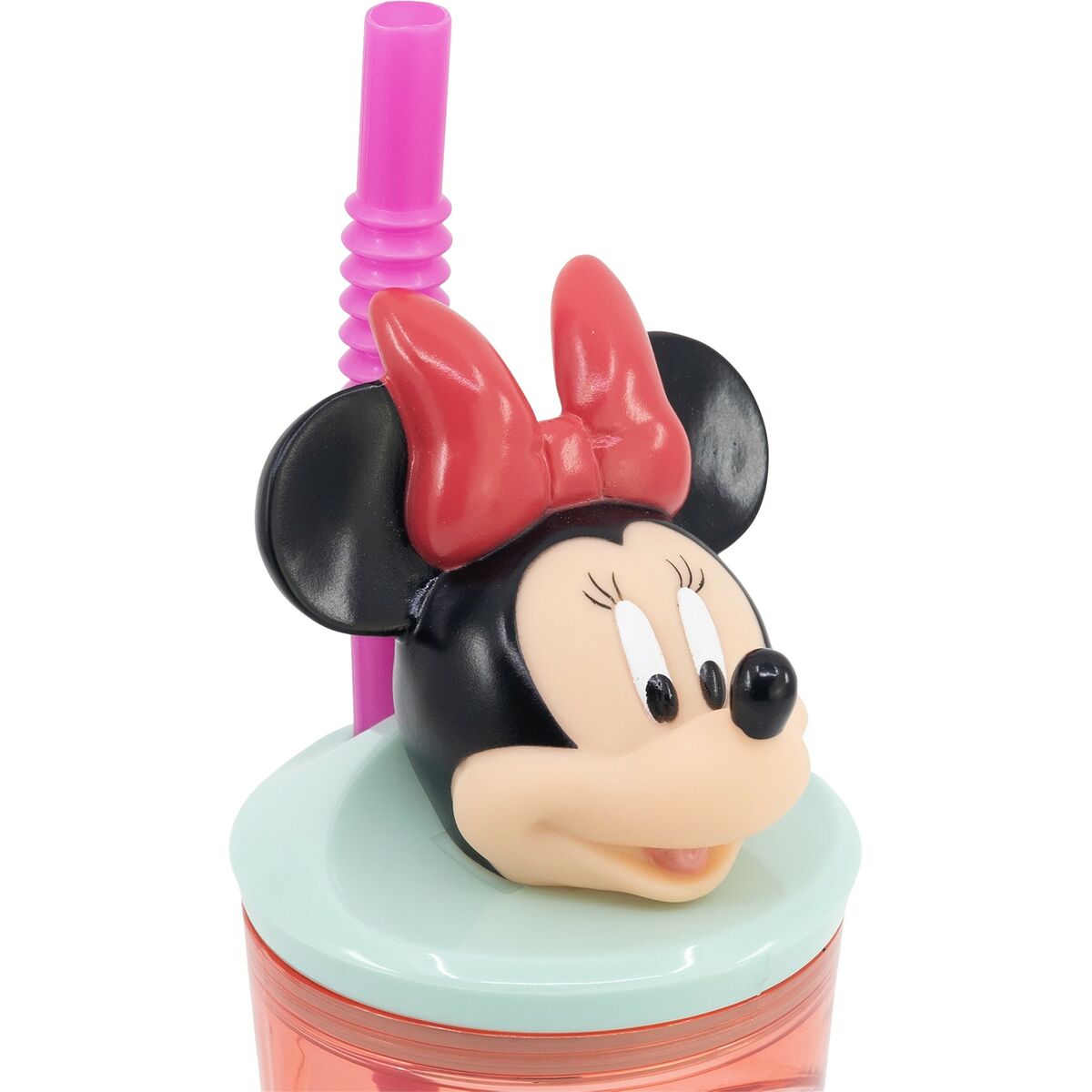 Verre avec Paille Minnie Mouse CZ11337 3D Rose