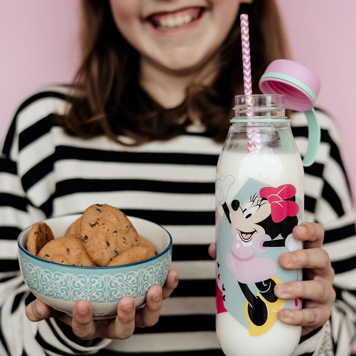 Bouteille d'eau Minnie Mouse CZ11359 460 ml Rose Silicone