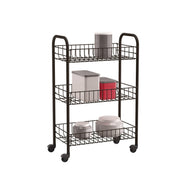 Chariot de Cuisine Metaltex Siena Noir 3 Etagères fils de fer (63 x 41 x 23 cm)