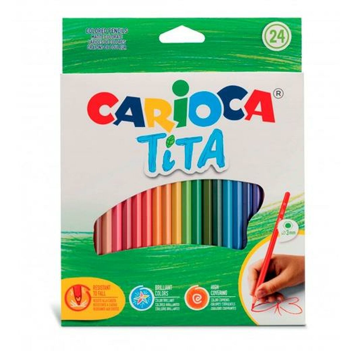 Crayons de couleur Carioca Tita Multicouleur 24 Pièces (6 Unités)