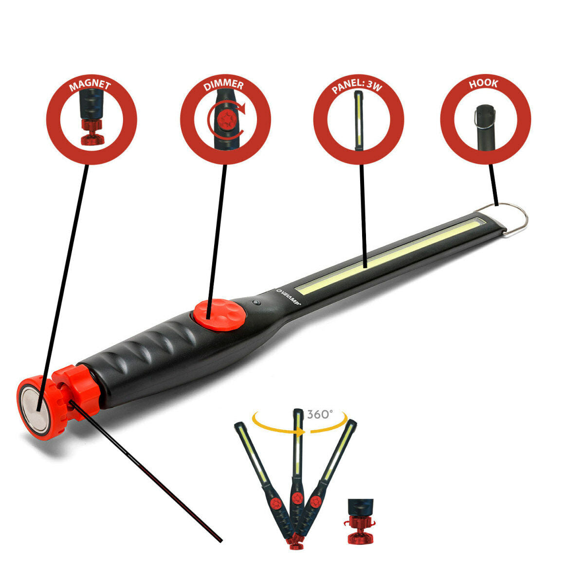 Lampe Torche Velamp BLACKMAN 3 W 150 Lm Rechargeable