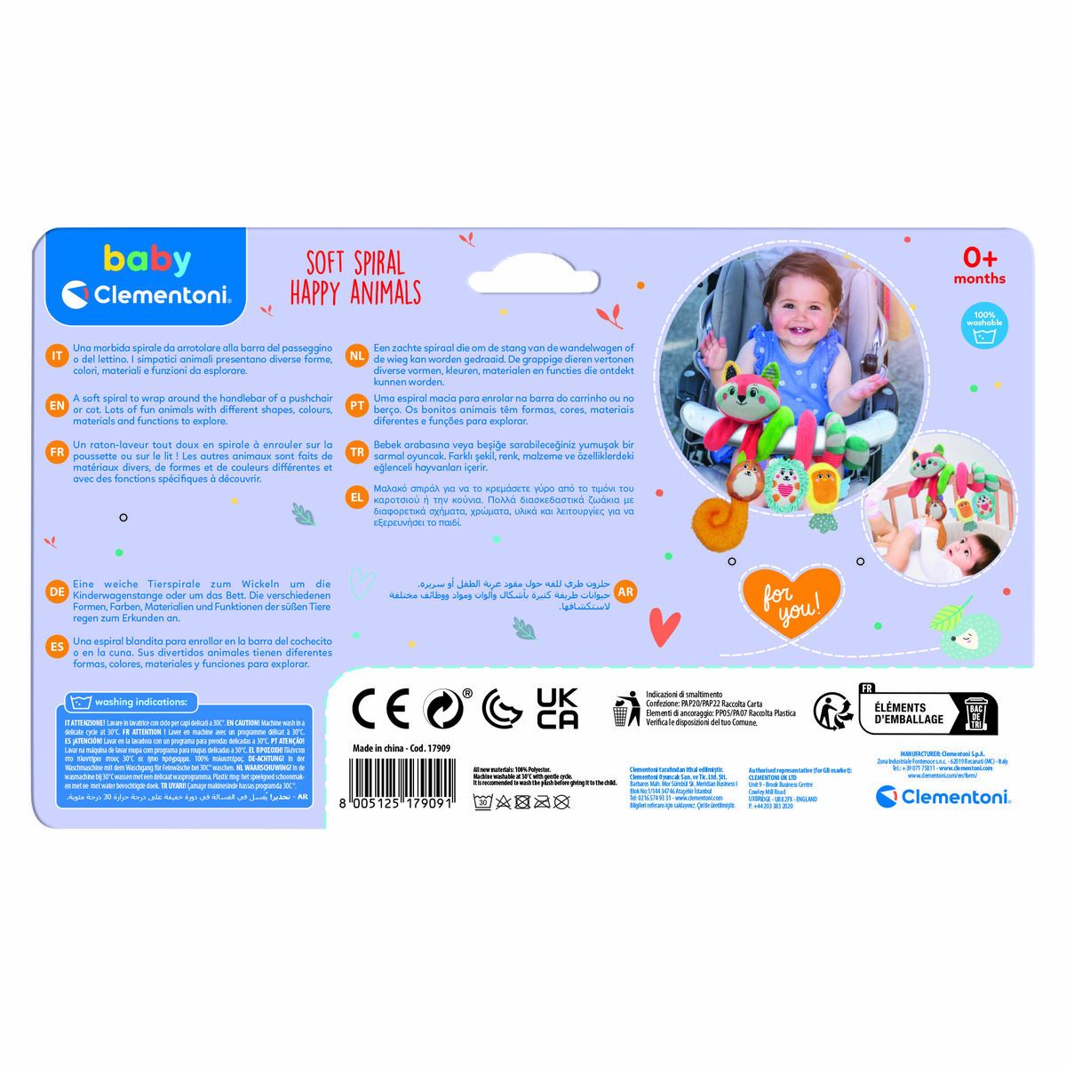 Spirale d'activités Clementoni 30 x 18 x 15 cm animaux