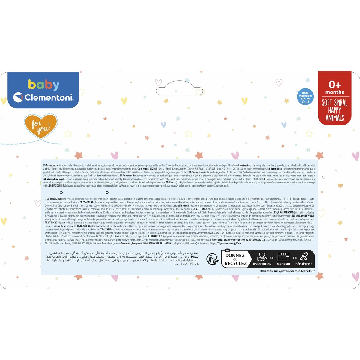 Spirale d'activités Clementoni 30 x 18 x 15 cm animaux
