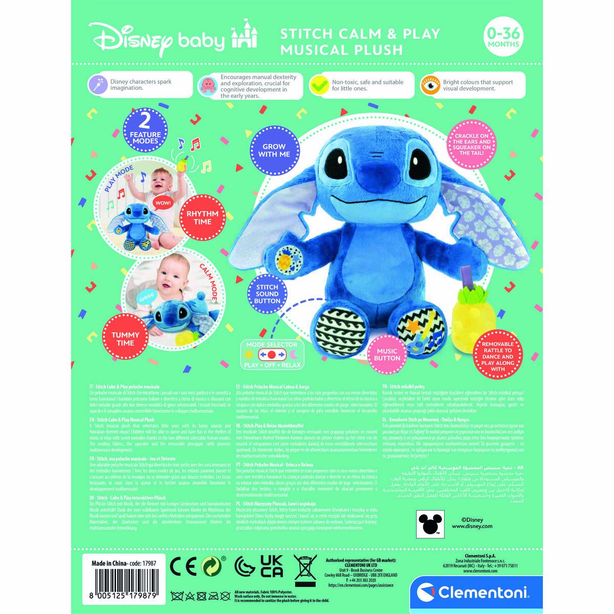 Peluche sonore Stitch Multicouleur (Multicouleur)