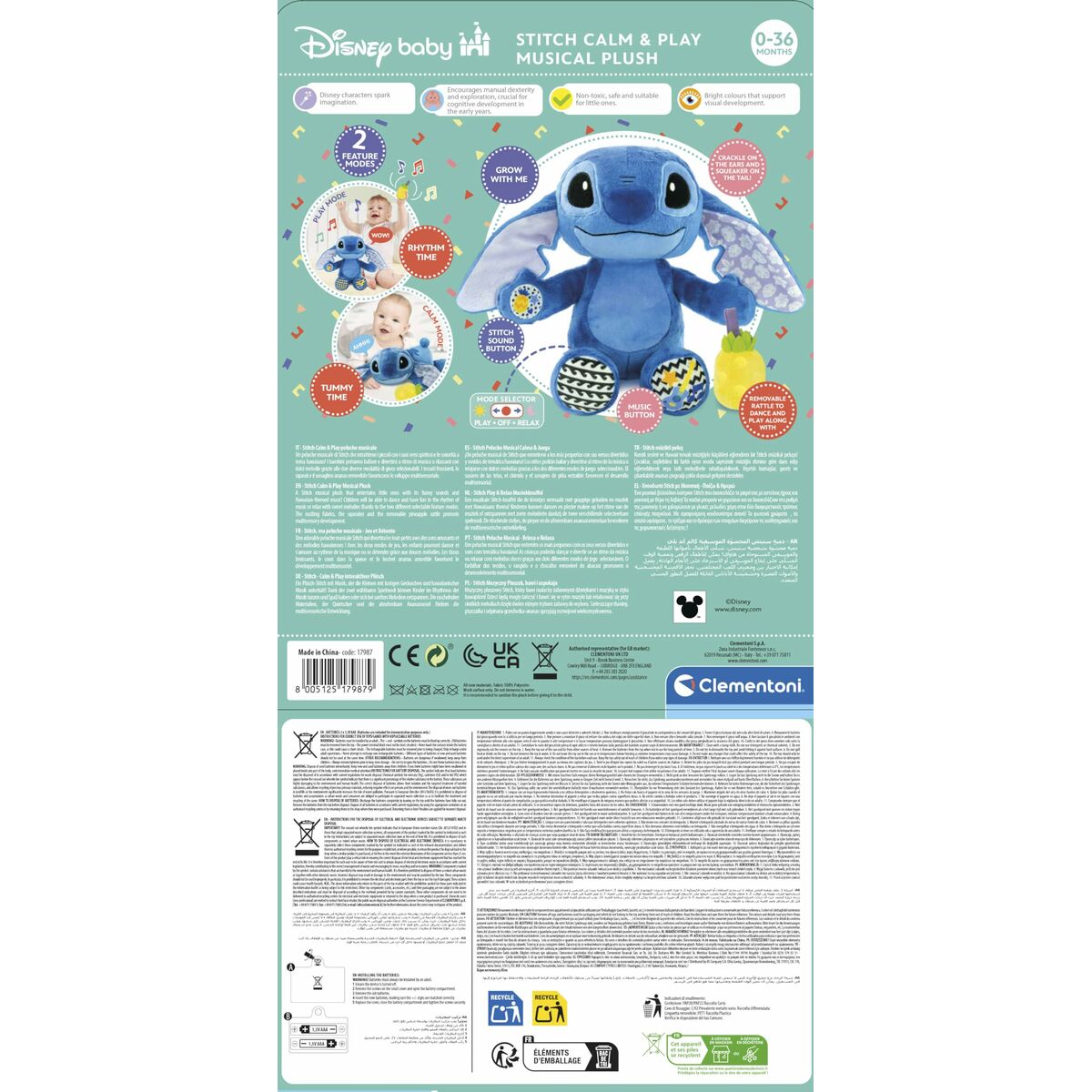 Peluche sonore Stitch Multicouleur (Multicouleur)