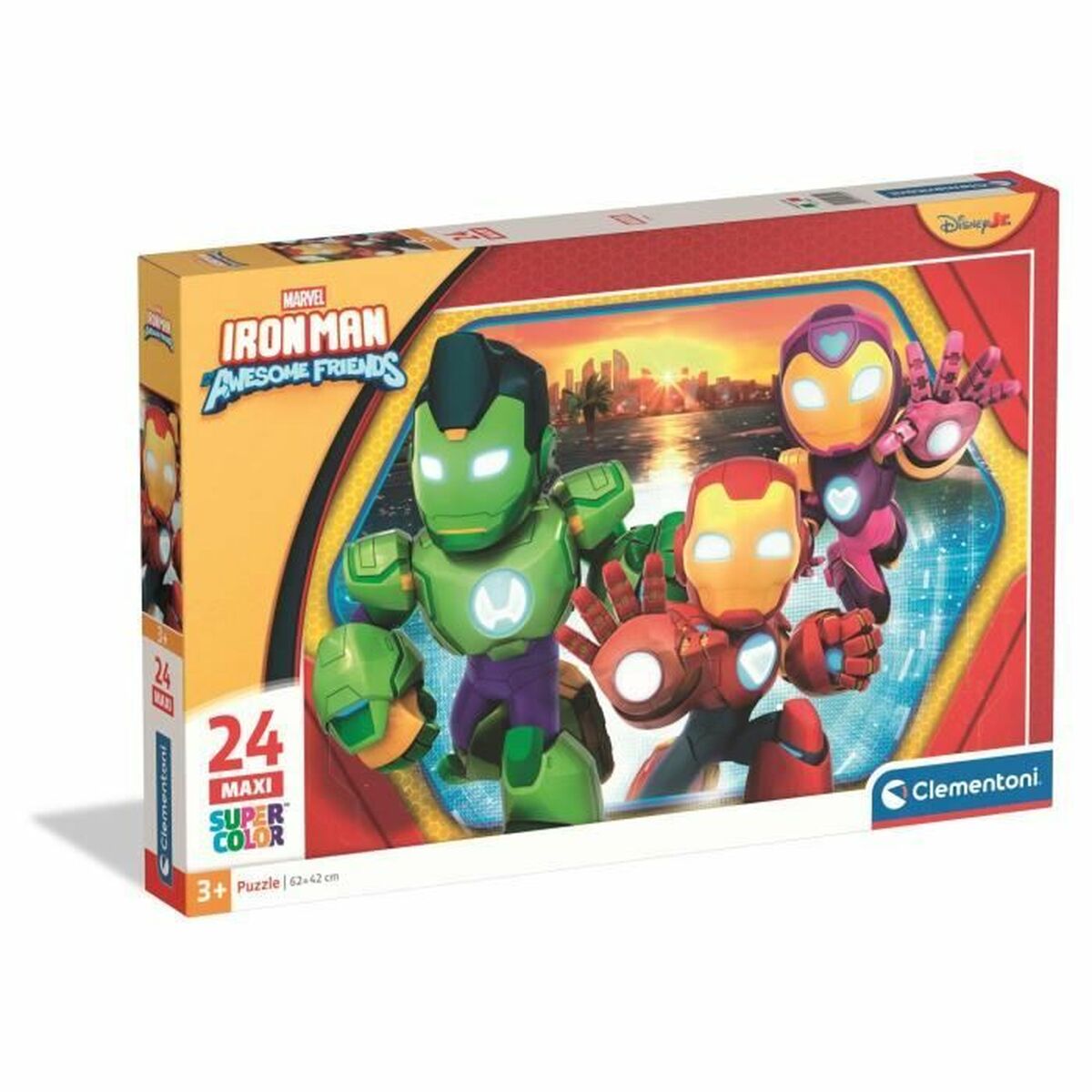 Puzzle Clementoni Maxi - Iron Man and his awesome friends 62 x 42 cm 24 Pièces