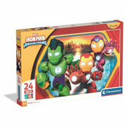 Puzzle Clementoni Maxi - Iron Man and his awesome friends 62 x 42 cm 24 Pièces