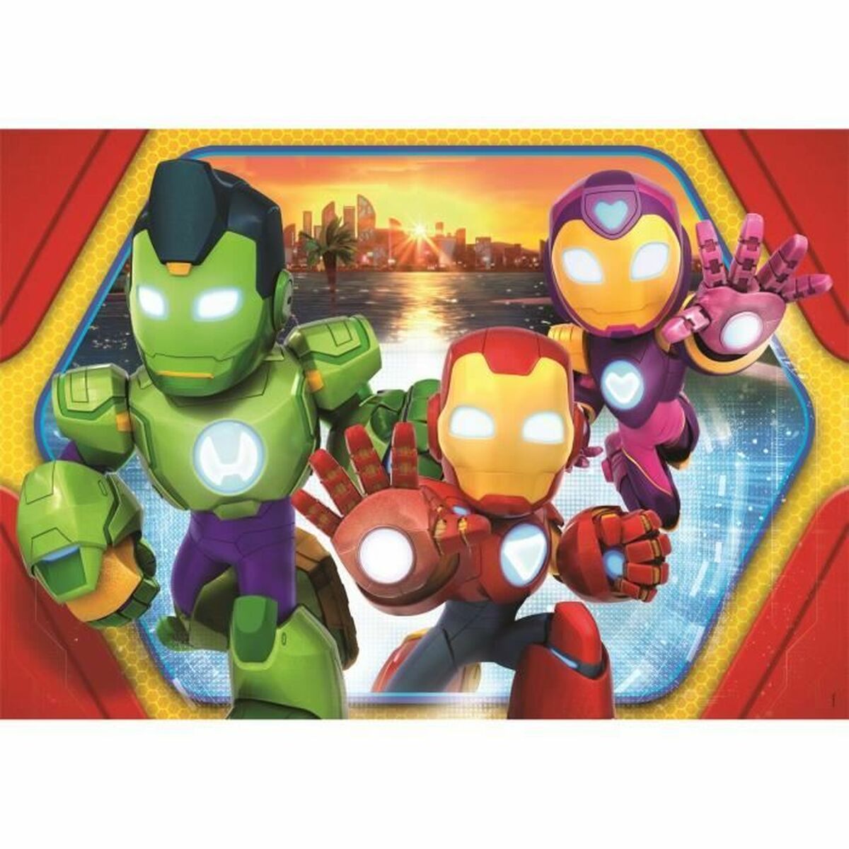 Puzzle Clementoni Maxi - Iron Man and his awesome friends 62 x 42 cm 24 Pièces