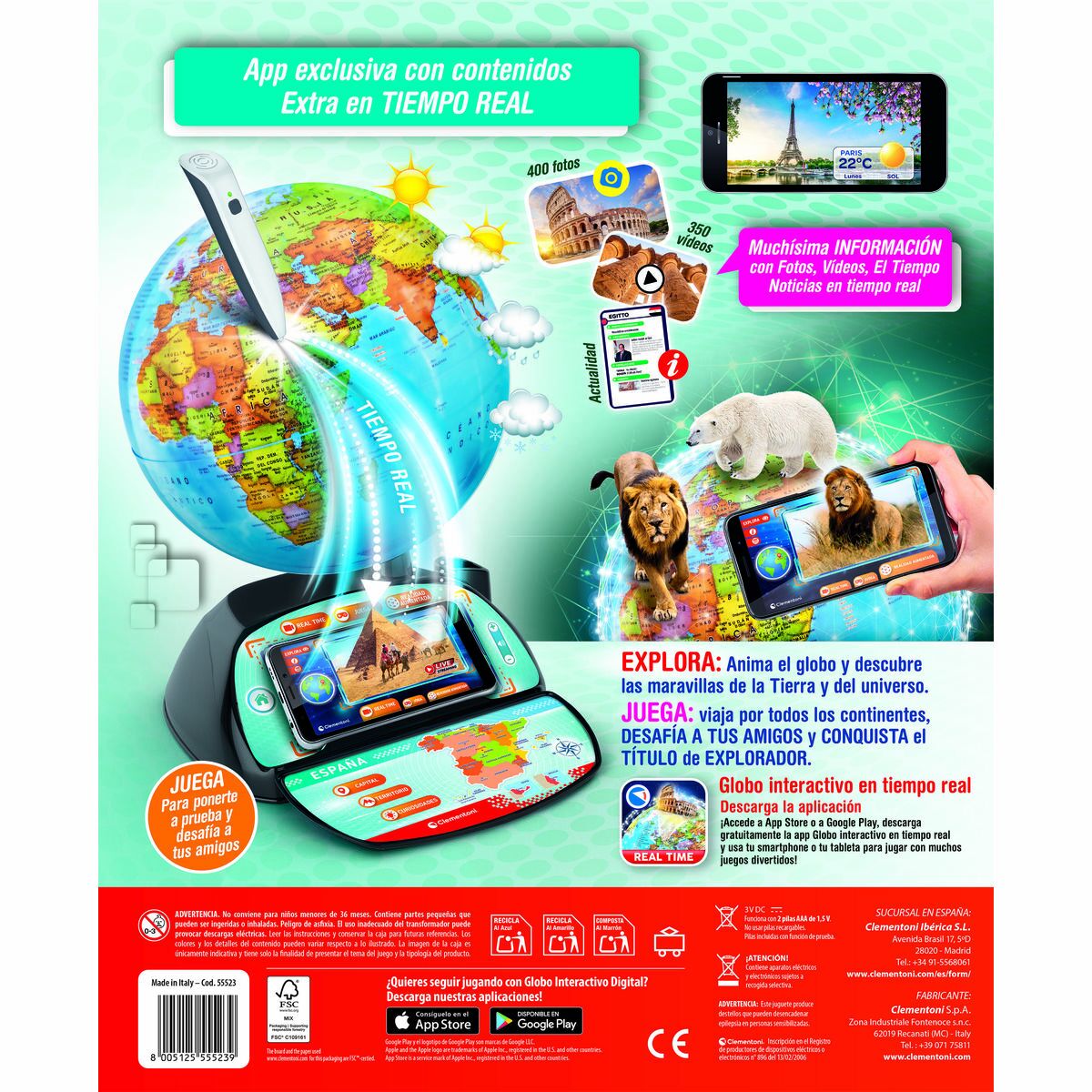 Globe terrestre Clementoni Plastique