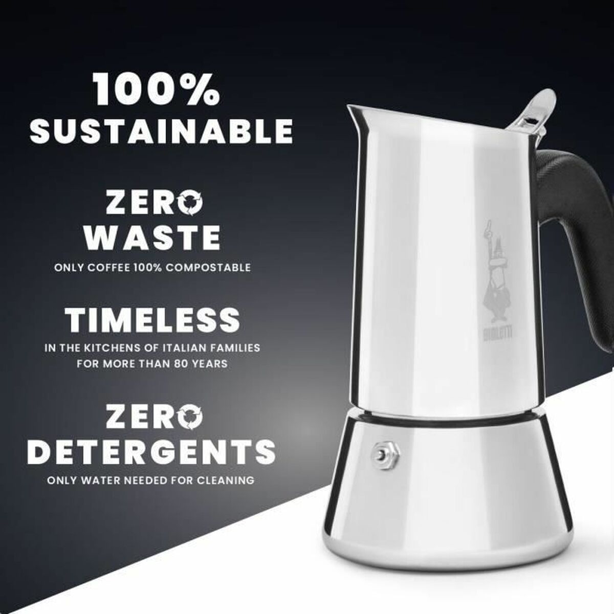 Cafetière Italienne Bialetti NEW VENUS Argenté Bois Acier inoxydable