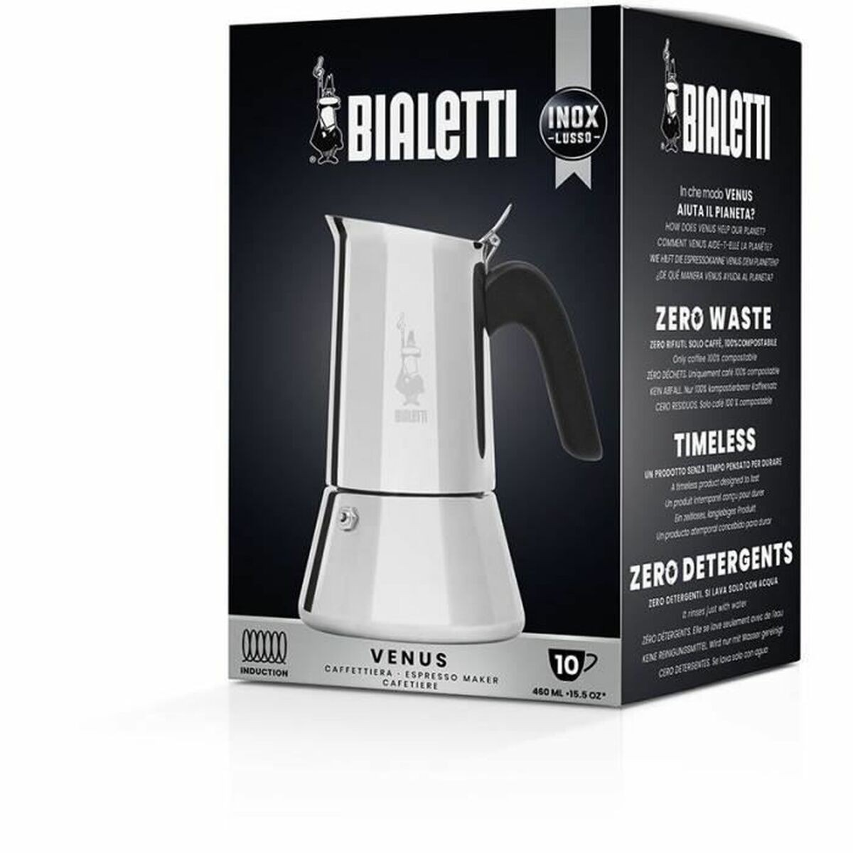 Cafetière Italienne Bialetti NEW VENUS Argenté Bois Acier inoxydable