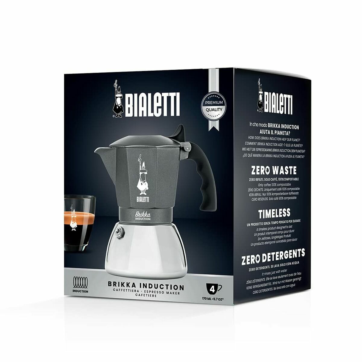 Cafetière Italienne Bialetti Brikka Argenté Aluminium