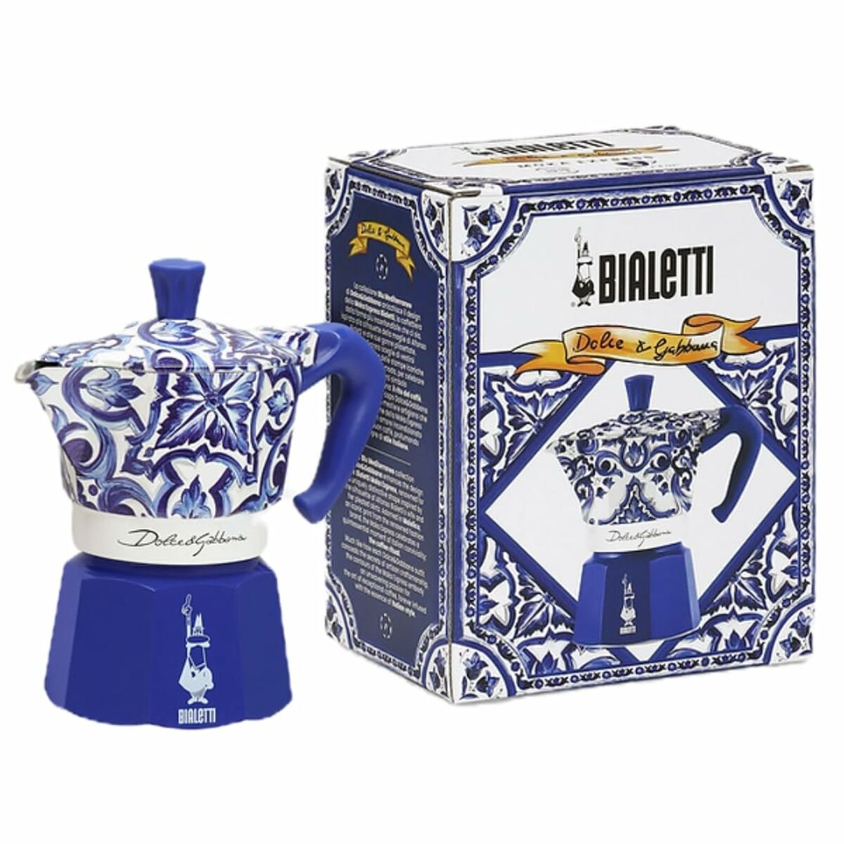 Cafetière Italienne Bialetti MOKA D&G Bleu Acier inoxydable 4 Tasses