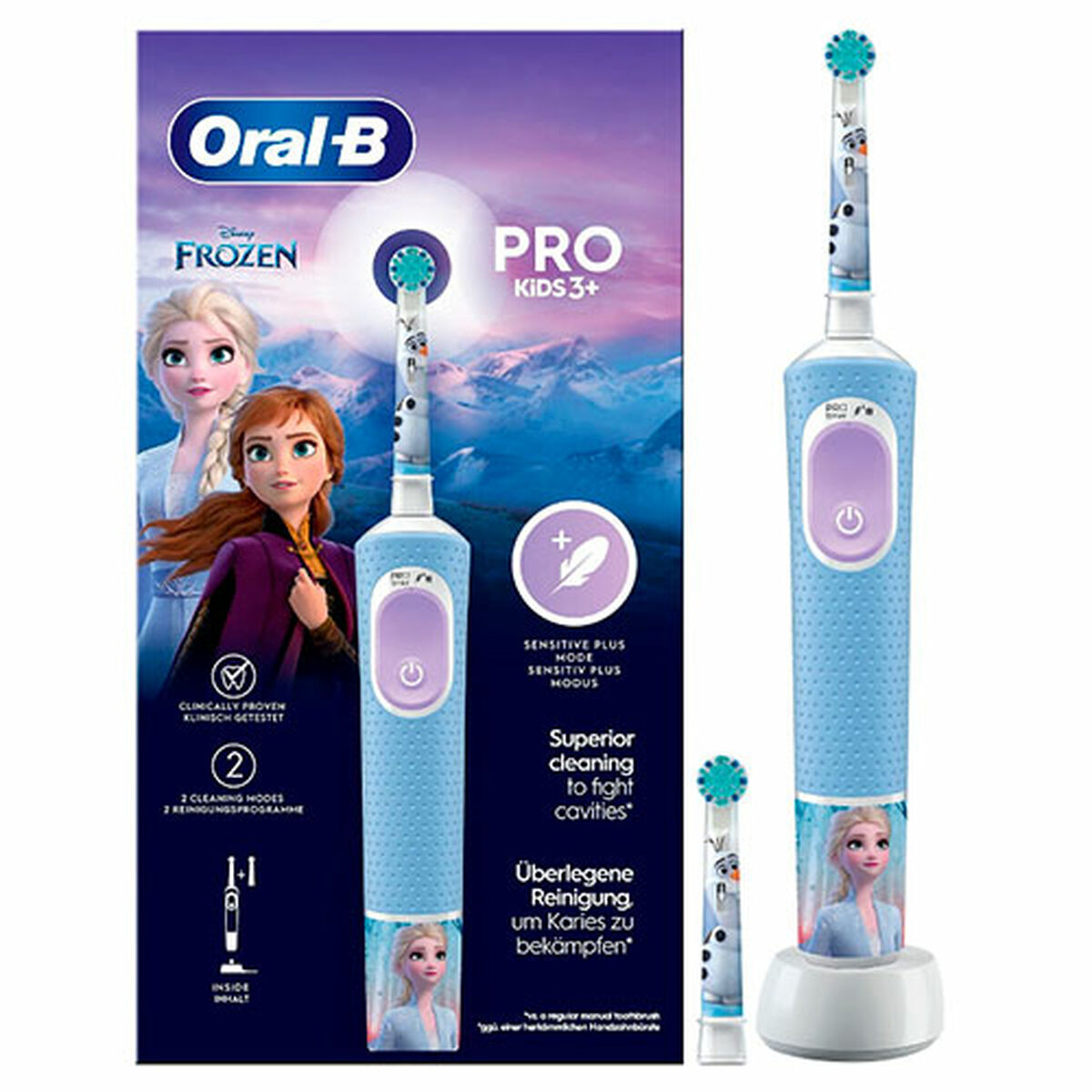 Brosse à dents électrique Oral-B Frozen Noir Multicouleur (2 Pièces) (2 Unités)