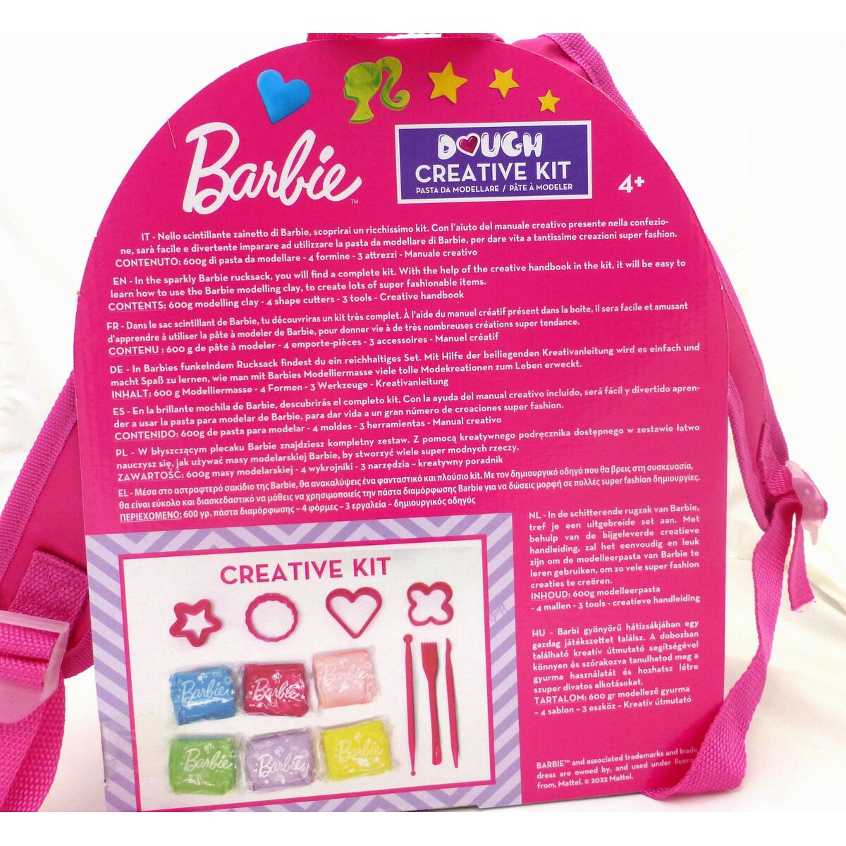 Jeu Créatif de Pâte à modeler Barbie Fashion Sac à dos 14 Pièces 600 g
