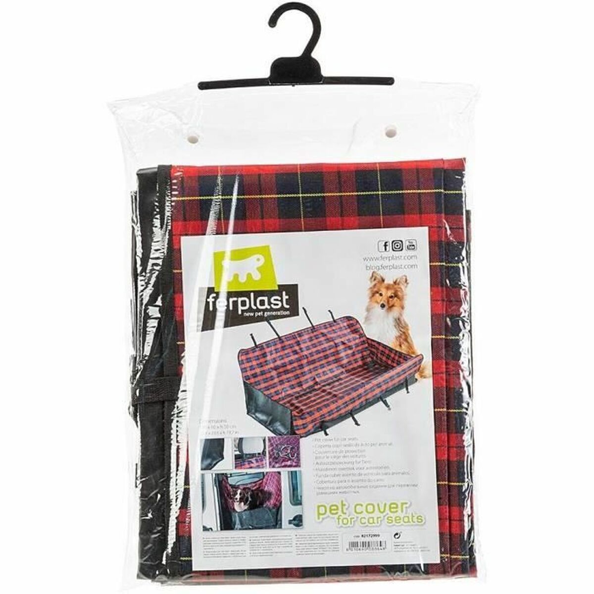Housse de Protection de Voiture pour Animaux Ferplast Noir Rouge 140 x 50 x 60 cm