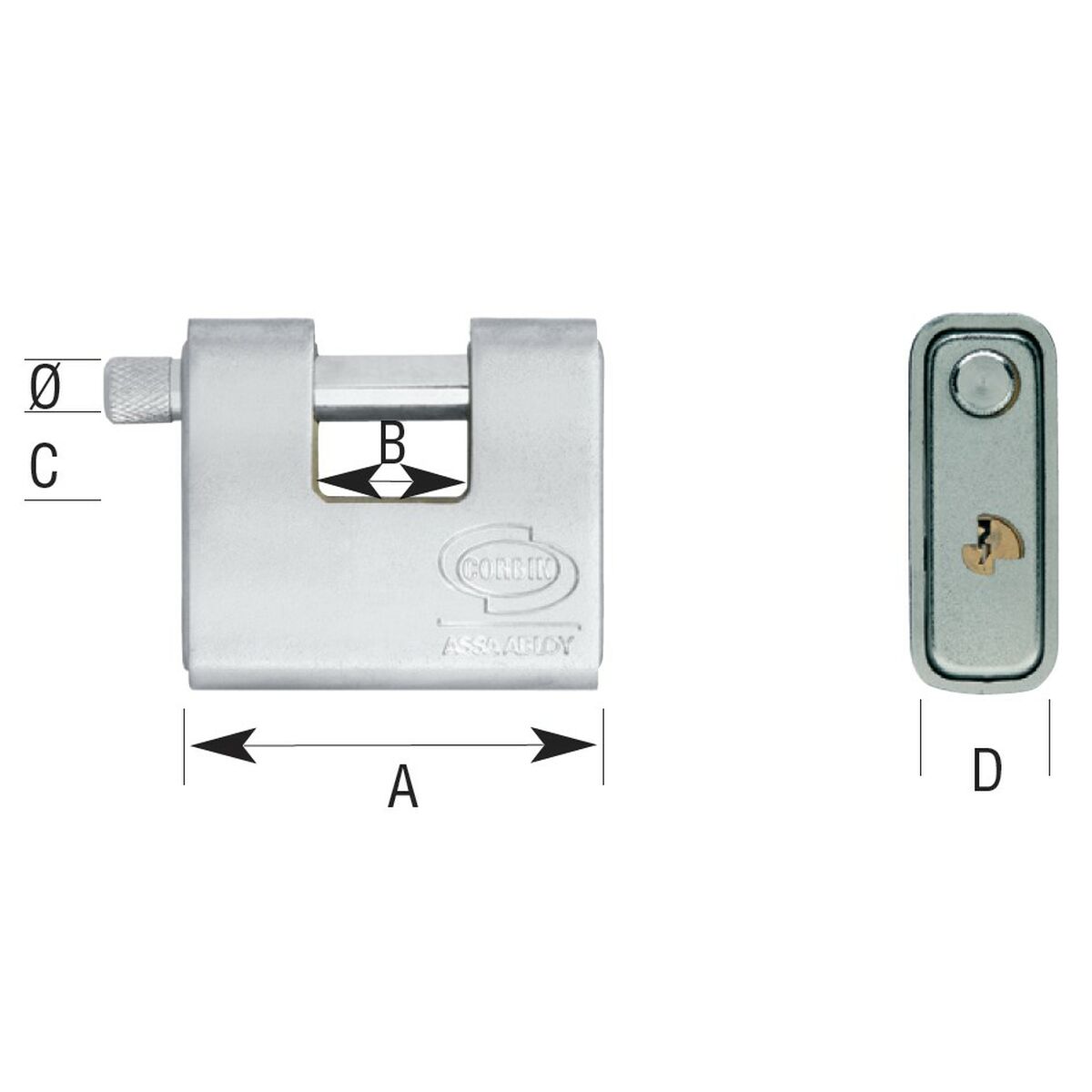 Verrouillage des clés CORBIN Rectangulaire Laiton Acier Blindé