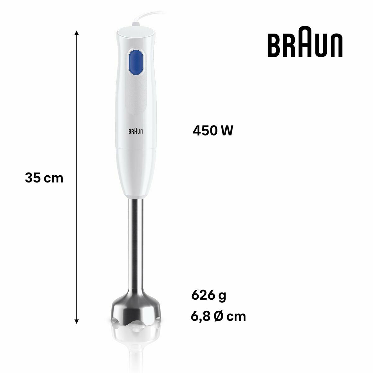 Bol mixeur Braun MQ10.001MWH Blanc 450 W