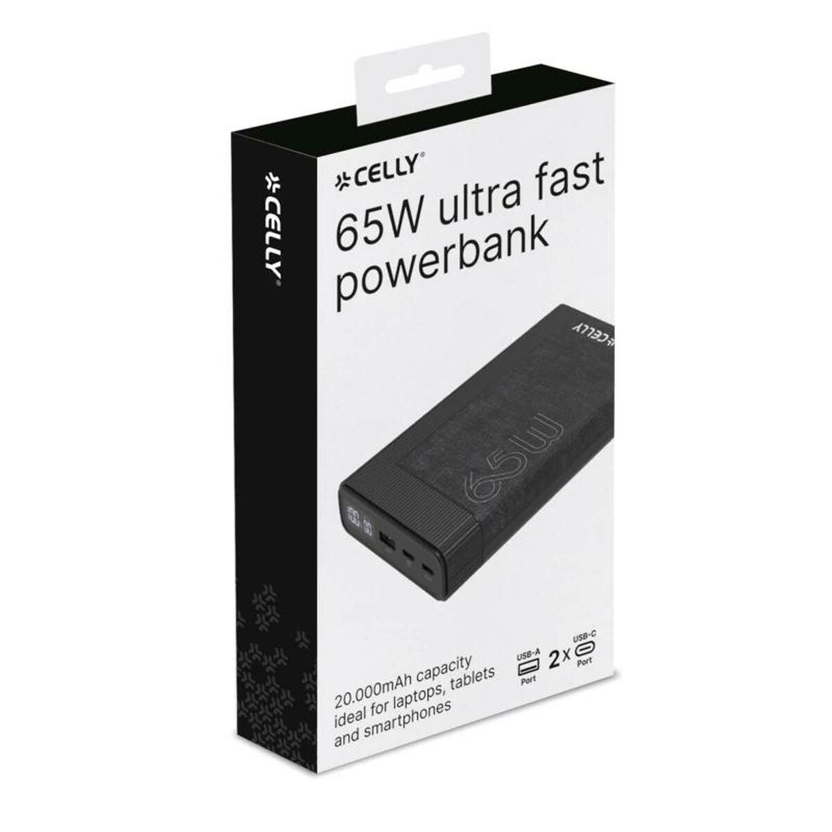 Powerbank Celly PD65W 65w EVO 20000 mAh Noir