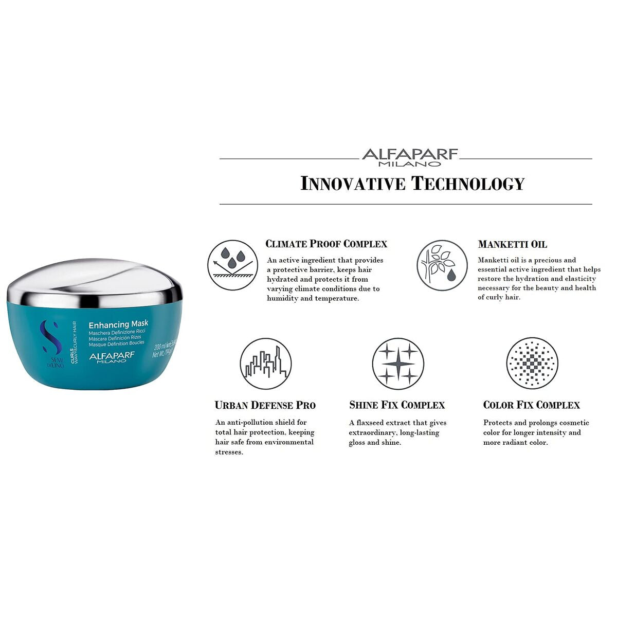 Masque pour cheveux Alfaparf Milano Semi Di Lino Curls 200 ml (1 Unité)