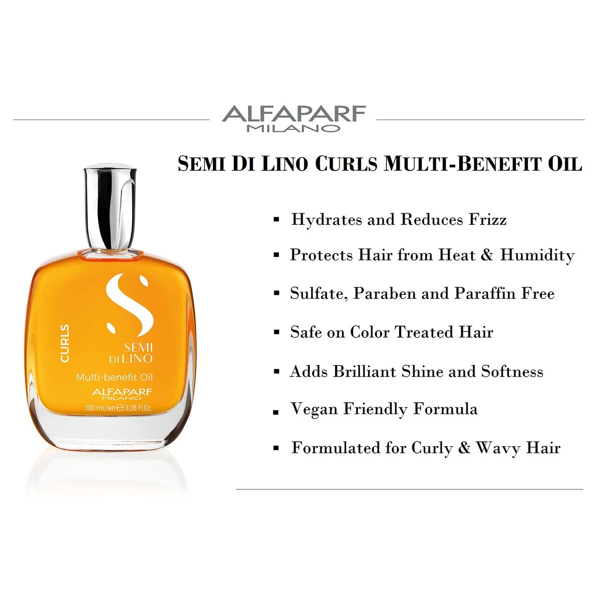 Huile dure Alfaparf Milano Semi Di Lino Curls 100 ml Multifonction (1 Unité)