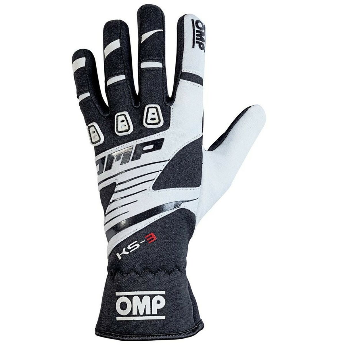 Gants de karting OMP KS-3 Blanc/Noir Noir/Blanc XXS