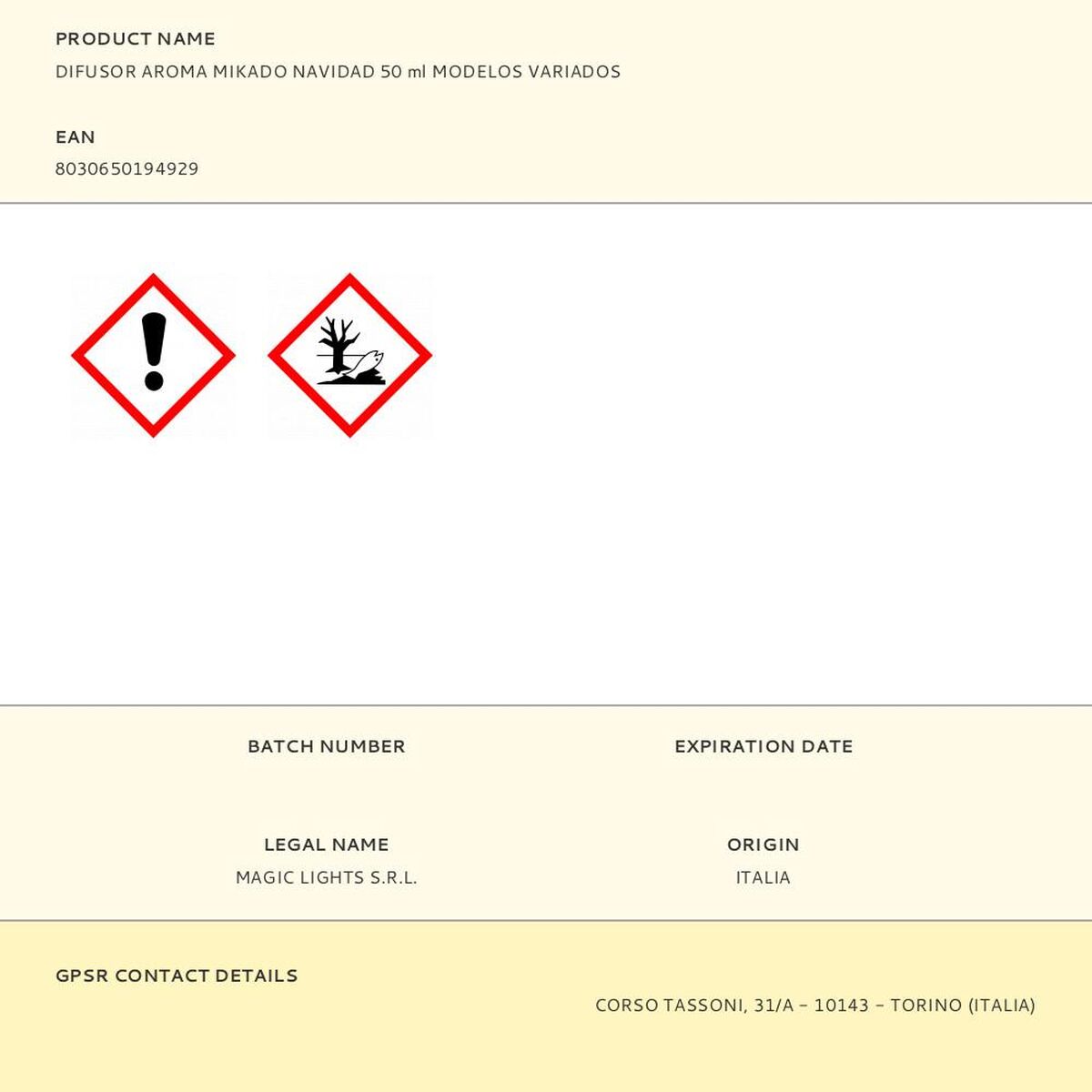 Bâtonnets Parfumés Magic Lights Noël 50 ml