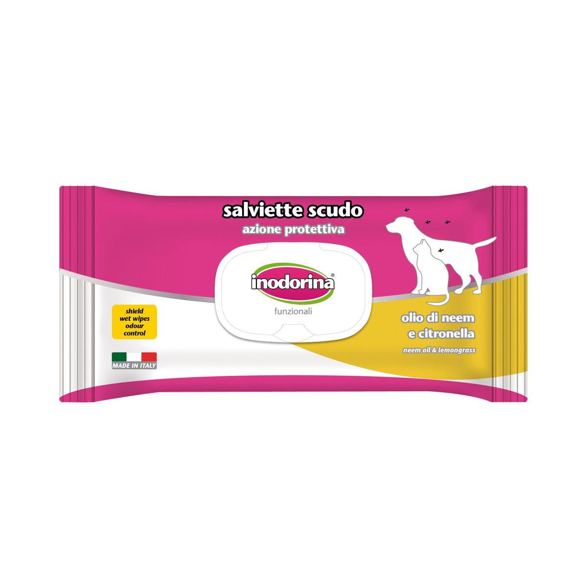 Lingettes humides pour animaux domestiques Inodorina Citronnelle