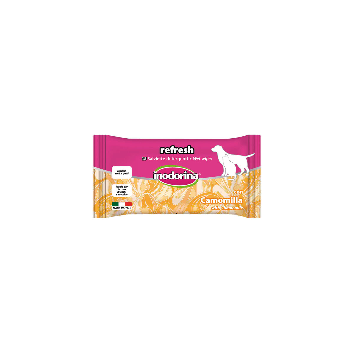 Lingettes humides pour animaux domestiques Inodorina Refresh 24 Unités