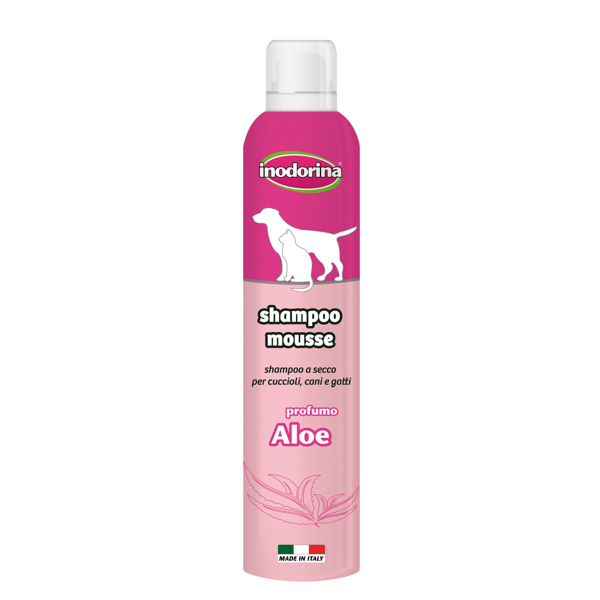 Shampoing pour animaux de compagnie Inodorina Aloe Vera 300 ml Mousse