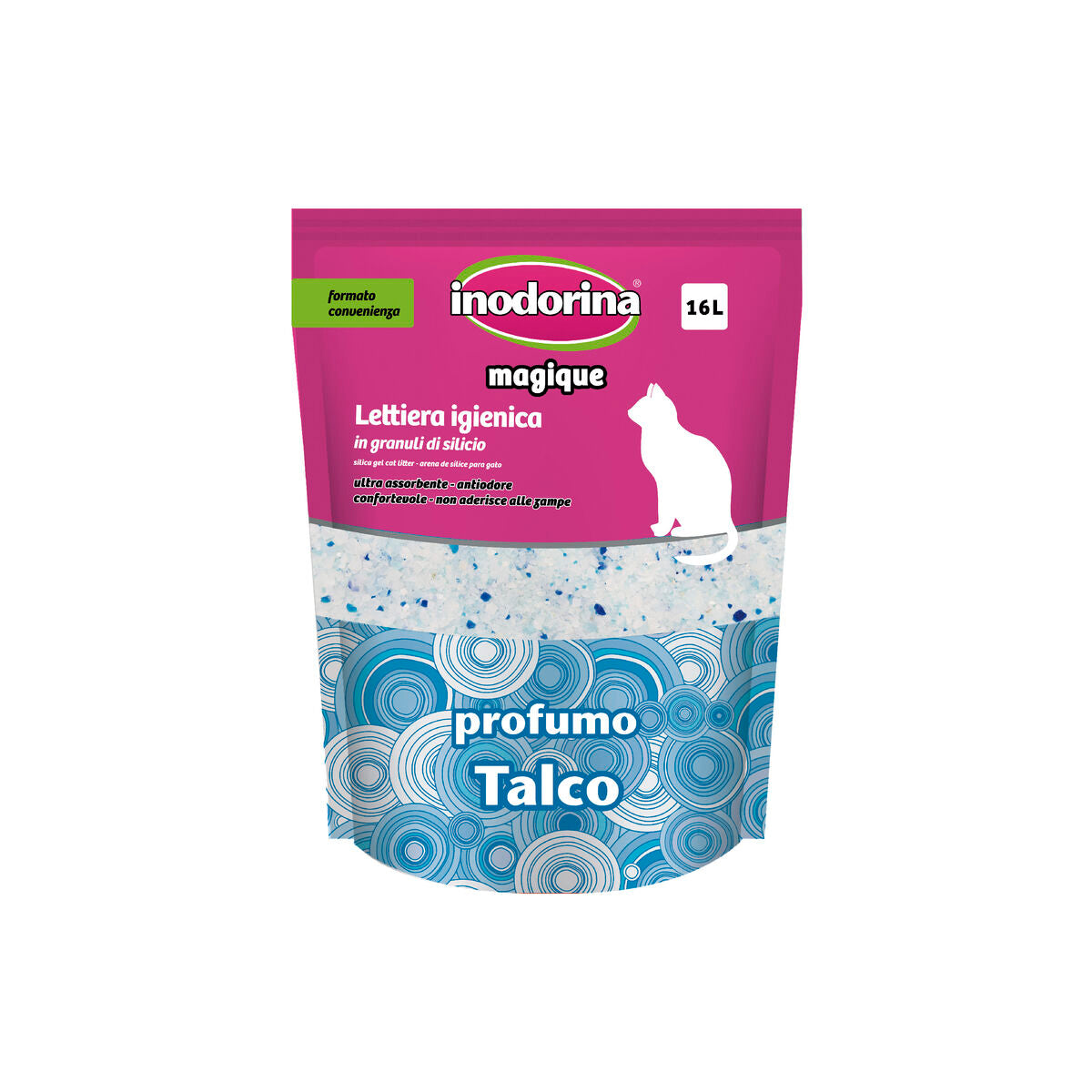Sable pour chats Inodorina MAGIQUE TALCO Talc en poudre 16 L