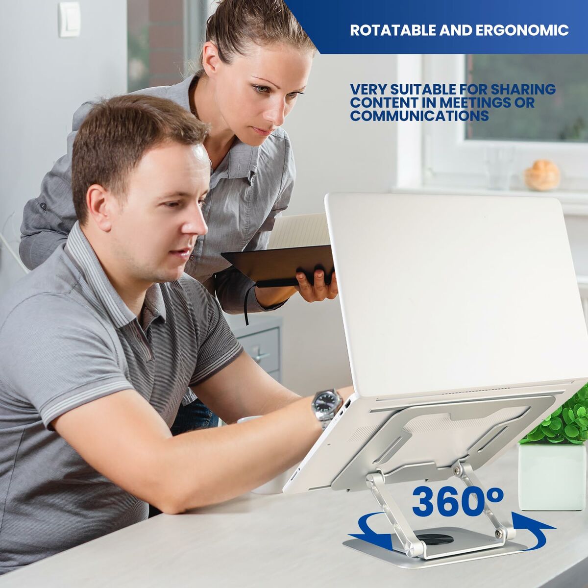 Support Pliable et Réglable pour Portable Ewent EW1267 Silicone Aluminium