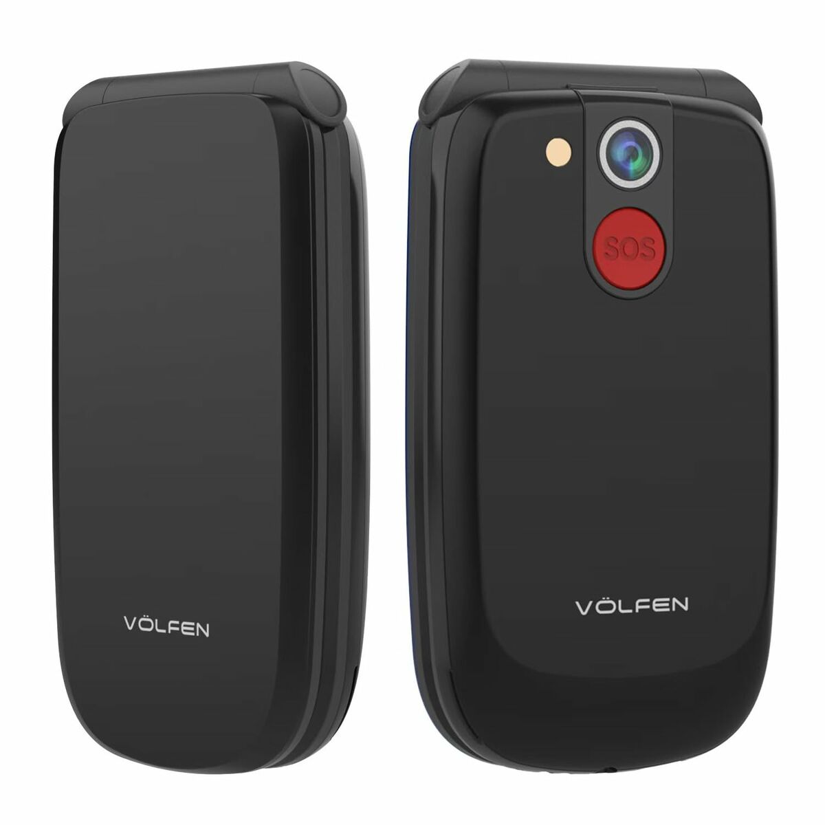 Téléphone portable pour personnes âgées Volfen ASTRO FLIP Noir 48 MB 2,8" 4G