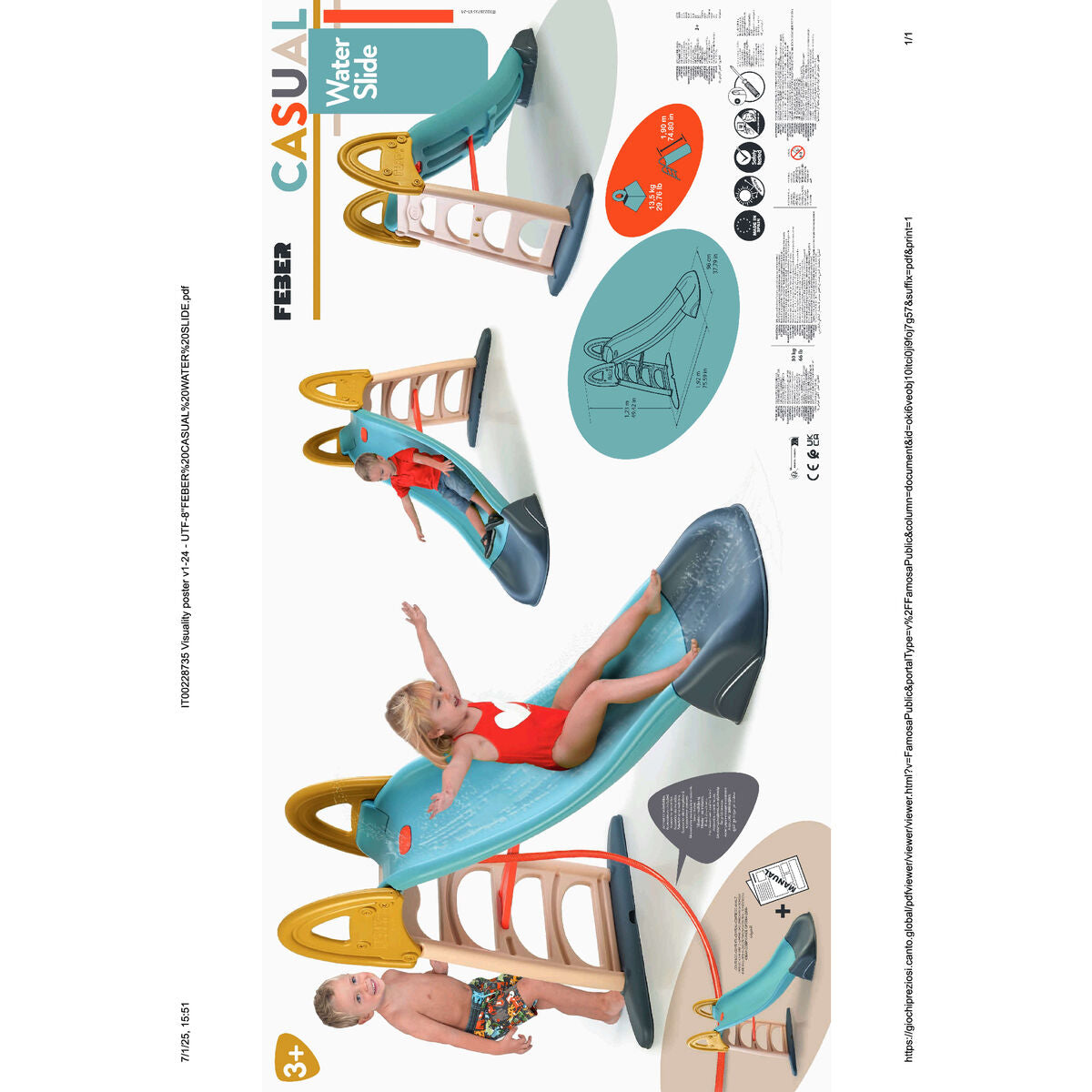 Toboggan d'eau Feber Mega Slide 192 x 123 x 96 cm