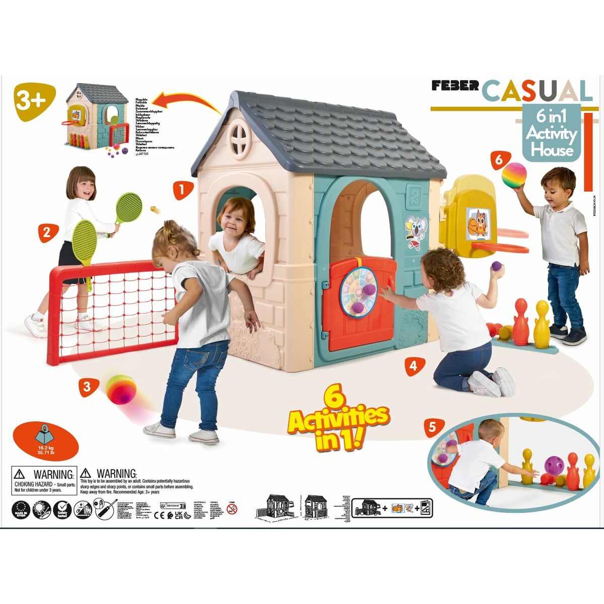 Maison de jeux pour enfants Feber Casual 6 Activities 232 x 124 x 138 cm