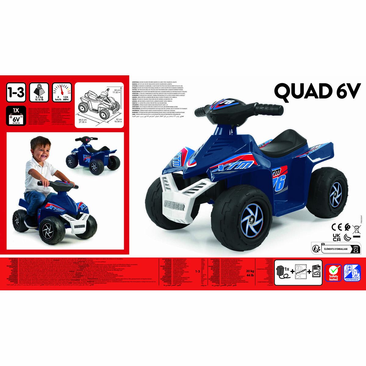 Quad électrique Feber Racy 67 x 41 x 45 cm