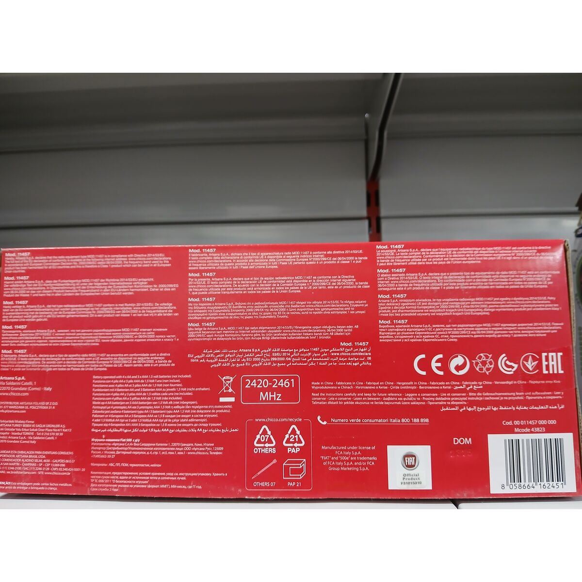 Voiture Télécommandée Chicco Fiat 500 Rouge 14 x 13,5 x 21 cm