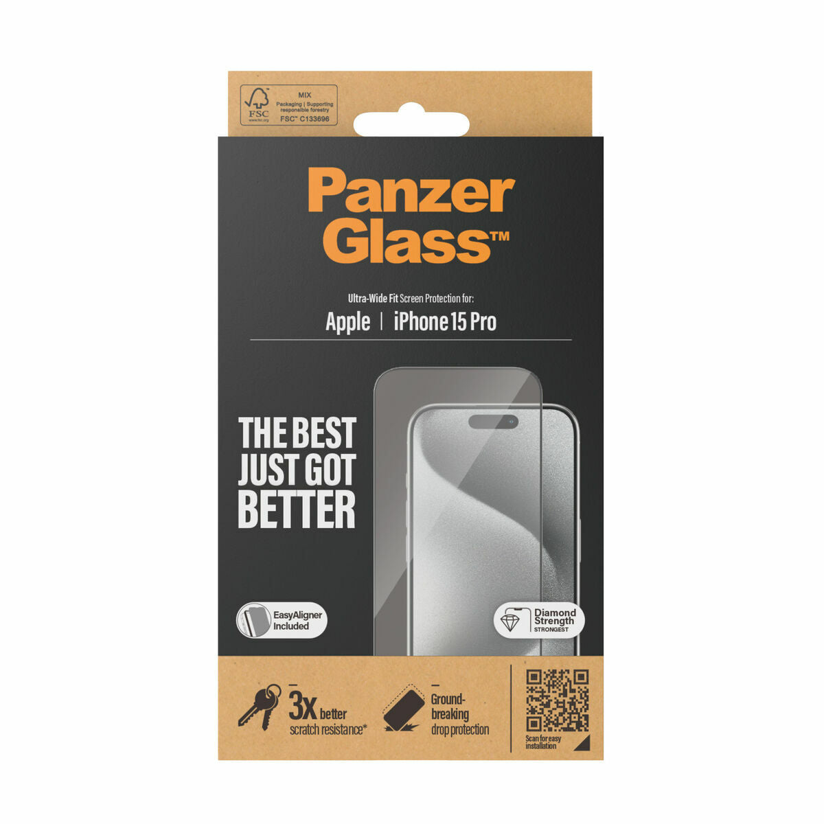 Film Protecteur pour Téléphone Portable PanzerGlass iPhone 15 Pro Apple
