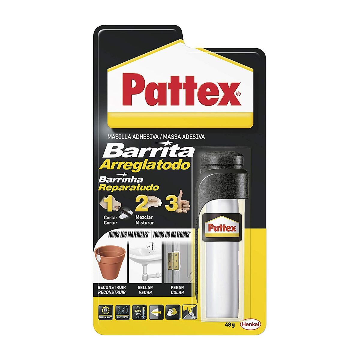 Mastic époxy Pattex 14010225 Blanc Kit de réparation (1 Unité)