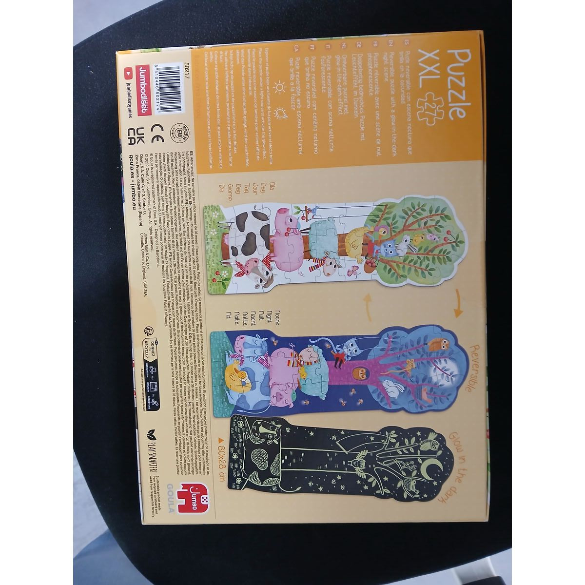 Puzzle Goula XXL Fluorescent Ferme Réversible 80 x 28 cm 27 Pièces